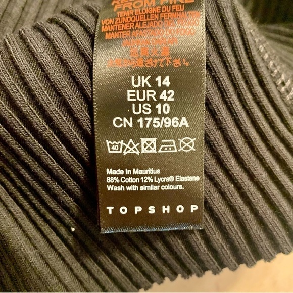 NWT TopShop Crop Top 10 Black Ribbed Sleeveless Round Neck Cotton Lycra Stretch - Picture 11 of 16